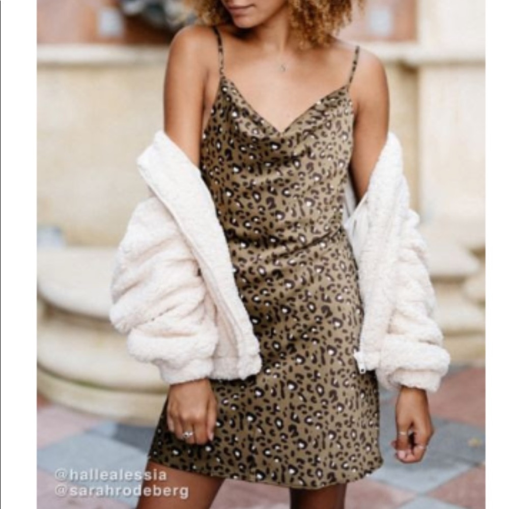 Urban Outfitters Brown Leopard Print Mini Dress
